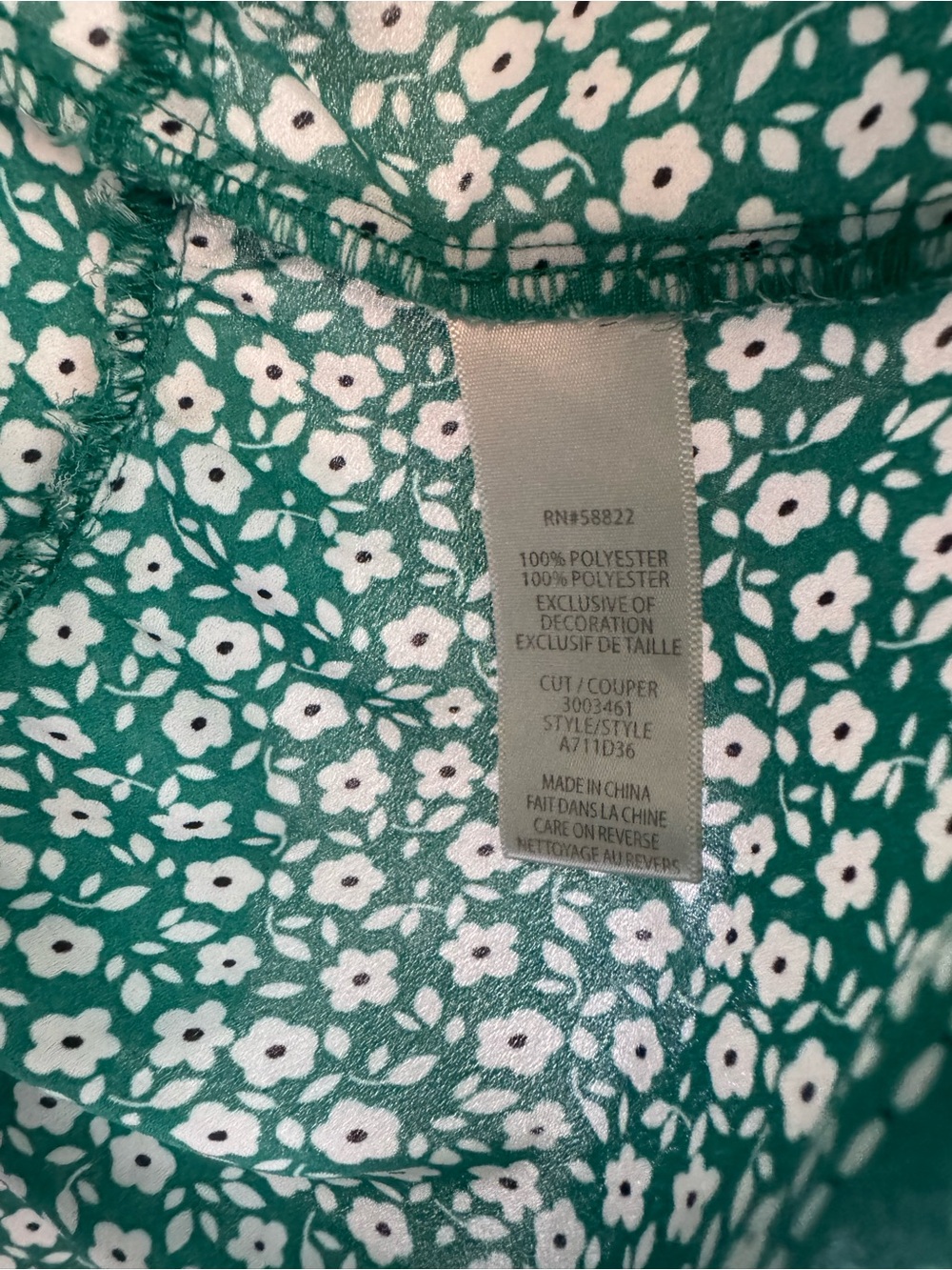 Max Studio Green Ditsy Floral Lace-Trim Peasant Tunic - Picture 4 of 5